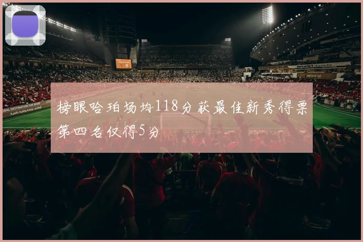 榜眼哈珀场均118分获最佳新秀得票第四名仅得5分